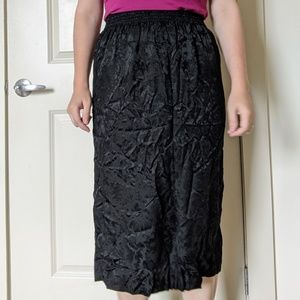 Adrianna Papell Black Floral Midi Pencil Skirt, Size 6